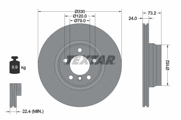 Диск гальмівний BMW 3, TEXTAR (92242005) Диск гальмівний BMW 3, TEXTAR (92242005)