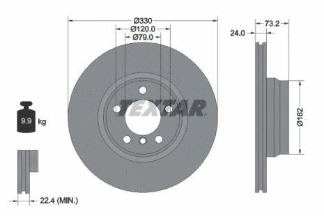 Диск гальмівний BMW 3, TEXTAR (92242005) Диск гальмівний BMW 3, TEXTAR (92242005)