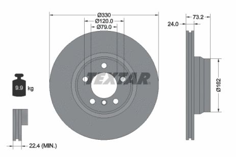 Диск гальмівний BMW 3, TEXTAR (92242005) Диск гальмівний BMW 3, TEXTAR (92242005)