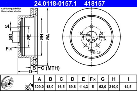 Диск тормозной LEXUS RX, ATE (24011801571) Диск тормозной LEXUS RX, ATE (24011801571)