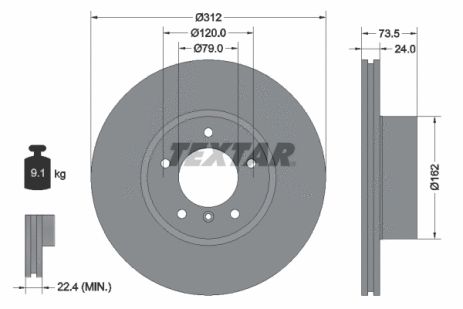 Диск тормозной ZINORO 1E, BMW (BRILLIANCE), TEXTAR (92176105) Диск тормозной ZINORO 1E, BMW (BRILLIANCE), TEXTAR (92176105)