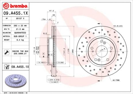 Диск тормозной HONDA (GAC), CIIMO CIIMO, BREMBO (09A4551X) Диск тормозной HONDA (GAC), CIIMO CIIMO, BREMBO (09A4551X)
