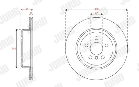 Диск гальмівний TOYOTA SUPRA, BMW 5, JURID (563686JC1)