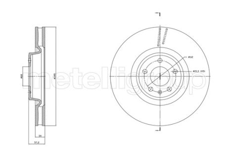 Диск тормозной VW TOUAREG, AUDI A6, CIFAM (8001865C)