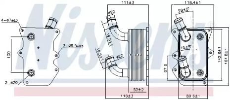 масляный радиатор, двигательное масло 90919 KIA HYUNDAI