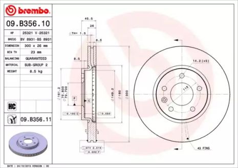 Диск тормозной BREMBO (09B35611)