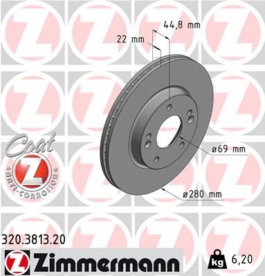 Диск гальмівний HYUNDAI IONIQ, ZIMMERMANN (320381320) Диск гальмівний HYUNDAI IONIQ, ZIMMERMANN (320381320)