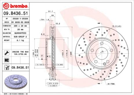 Диск тормозной MERCEDES-BENZ (BBDC), MERCEDES-BENZ B-CLASS, BREMBO (09B43651) Диск тормозной MERCEDES-BENZ (BBDC), MERCEDES-BENZ B-CLASS, BREMBO (09B43651)