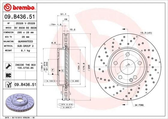 Диск тормозной MERCEDES-BENZ (BBDC), MERCEDES-BENZ B-CLASS, BREMBO (09B43651) Диск тормозной MERCEDES-BENZ (BBDC), MERCEDES-BENZ B-CLASS, BREMBO (09B43651)