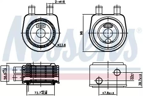 масляный радиатор, двигательное масло 90774 NISSAN OPEL