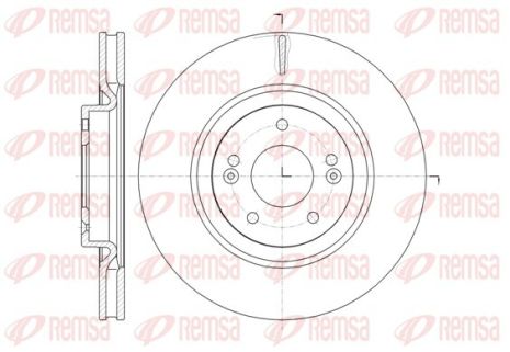 Диск тормозной KIA OPTIMA, HYUNDAI GRANDEUR, REMSA (6143610)