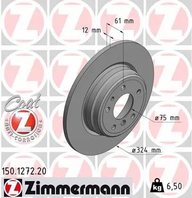 Диск тормозной BMW 7, ZIMMERMANN (150127220) Диск тормозной BMW 7, ZIMMERMANN (150127220)