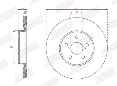 Диск тормозной LEXUS UX, TOYOTA RAV, JURID (563745JC) Диск тормозной LEXUS UX, TOYOTA RAV, JURID (563745JC)