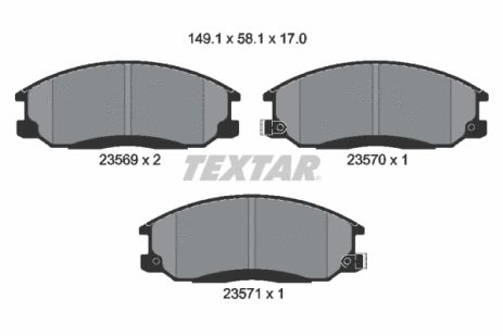 2356901 TEXTAR Гальмівні колодки до дисків 2356901 TEXTAR Гальмівні колодки до дисків