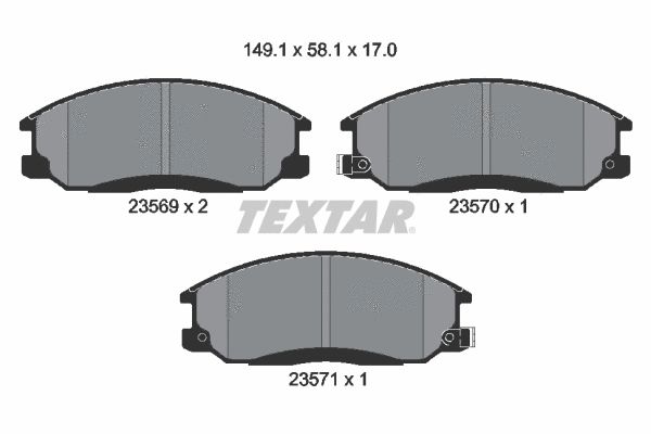 2356901 TEXTAR Гальмівні колодки до дисків 2356901 TEXTAR Гальмівні колодки до дисків