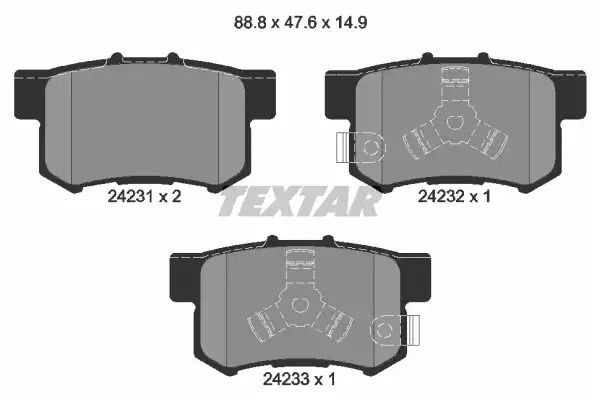 2423101 TEXTAR Гальмівні колодки до дисків 2423101 TEXTAR Гальмівні колодки до дисків