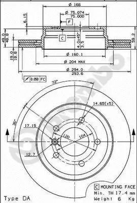 Диск гальмівний VOLVO S40, MITSUBISHI CARISMA, BREMBO (09772011)