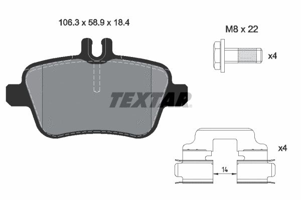 2484801 TEXTAR Гальмівні колодки до дисків 2484801 TEXTAR Гальмівні колодки до дисків