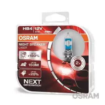 Лампа фарная HB4 12V 51W P22d NIGHT BREAKER LASER next generation (+150) компл (пр-во OSRAM) Лампа фарная HB4 12V 51W P22d NIGHT BREAKER LASER next generation (+150) компл (пр-во OSRAM)