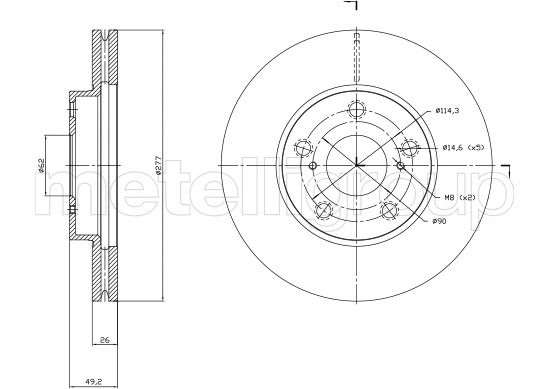 Диск гальмівний TOYOTA AURIS, CIFAM (8001523C) Диск гальмівний TOYOTA AURIS, CIFAM (8001523C)