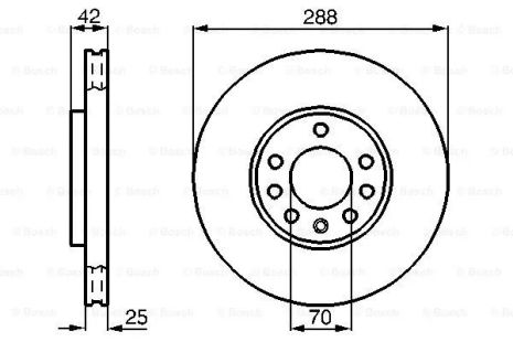 Диск гальмівний LOTUS ELISE, SAAB 9-5, BOSCH (0986478588)