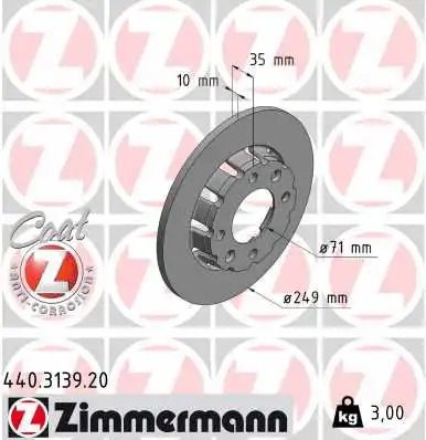 Диск тормозной CITROËN C4, PEUGEOT (DF-PSA), ZIMMERMANN (440313920)