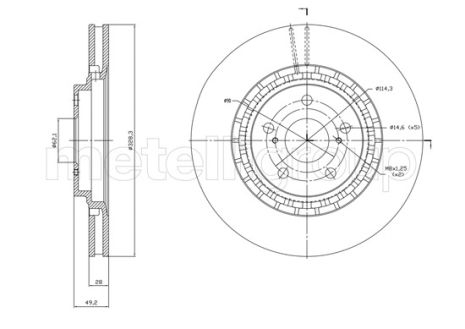 Диск тормозной TOYOTA RAV, LEXUS RX, CIFAM (8001825C)