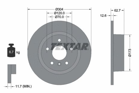 Диск тормозной LAND ROVER, TEXTAR (92095203) Диск тормозной LAND ROVER, TEXTAR (92095203)