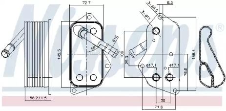 масляный радиатор, двигательное масло 90689 BMW масляный радиатор, двигательное масло 90689 BMW