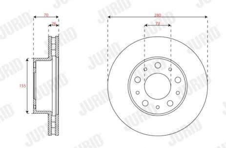 Диск тормозной FIAT DUCATO, JURID (563716JC) Диск тормозной FIAT DUCATO, JURID (563716JC)