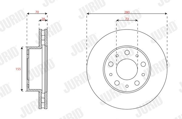Диск тормозной FIAT DUCATO, JURID (563716JC) Диск тормозной FIAT DUCATO, JURID (563716JC)