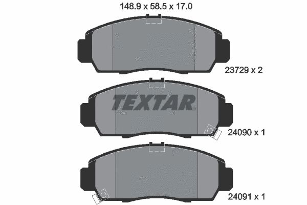 2372901 TEXTAR Гальмівні колодки до дисків 2372901 TEXTAR Гальмівні колодки до дисків
