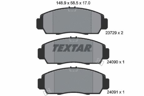 2372901 TEXTAR Гальмівні колодки до дисків 2372901 TEXTAR Гальмівні колодки до дисків