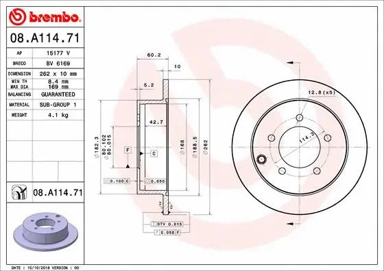 Диск тормозной PROTON INSPIRA, MITSUBISHI LANCER, BREMBO (08A11471) Диск тормозной PROTON INSPIRA, MITSUBISHI LANCER, BREMBO (08A11471)