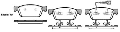 Колодка тормозов. диск. vw T5 передн. (пр-во), VOLKSWAGEN 7E0698151, REMSA (144001)