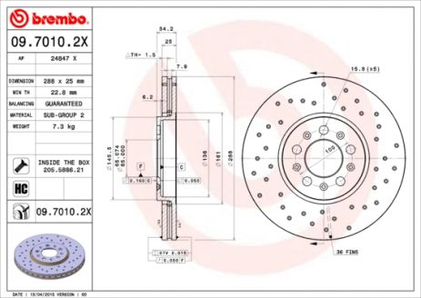 Диск тормозной SKODA (SVW), VW (SVW), BREMBO (0970102X) Диск тормозной SKODA (SVW), VW (SVW), BREMBO (0970102X)