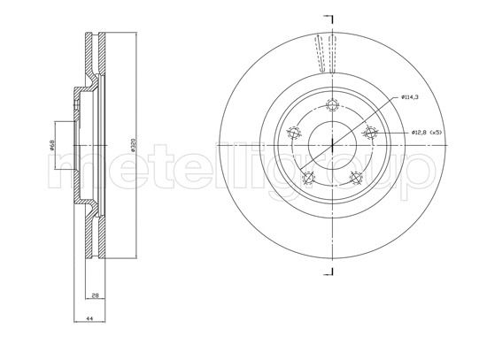 Диск тормозной RENAULT KOLEOS, NISSAN X-TRAIL, CIFAM (8001783C) Диск тормозной RENAULT KOLEOS, NISSAN X-TRAIL, CIFAM (8001783C)