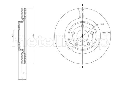 Диск тормозной RENAULT KOLEOS, NISSAN X-TRAIL, CIFAM (8001783C)