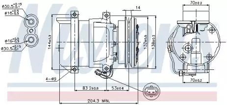 Компрессор кондиціонера NISSENS 89108 Компрессор кондиціонера NISSENS 89108