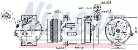 Компрессор, кондиционер 89057 CADILLAC FIAT Компрессор, кондиционер 89057 CADILLAC FIAT