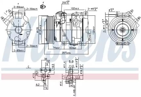 Компрессор, кондиционер 89558 TOYOTA