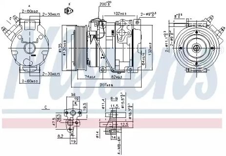 Компрессор, кондиционер 89558 TOYOTA