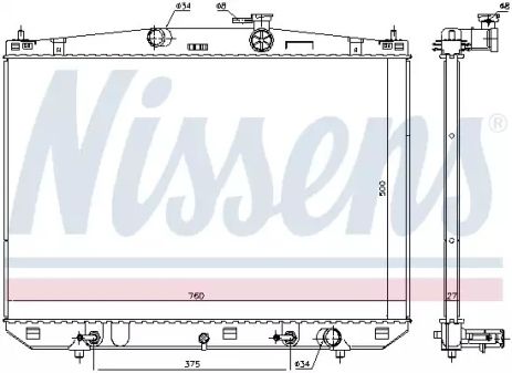 Радіатор охолоджування, NISSENS 606544 Радіатор охолоджування, NISSENS 606544
