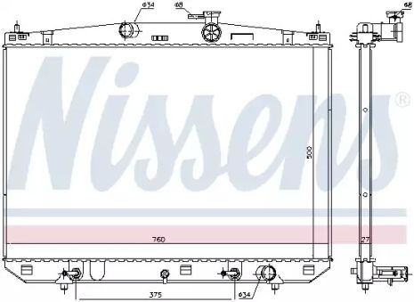 Радіатор охолоджування, NISSENS 606544 Радіатор охолоджування, NISSENS 606544