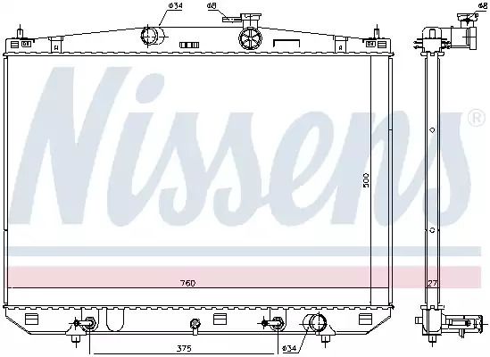 Радіатор охолоджування, NISSENS 606544 Радіатор охолоджування, NISSENS 606544