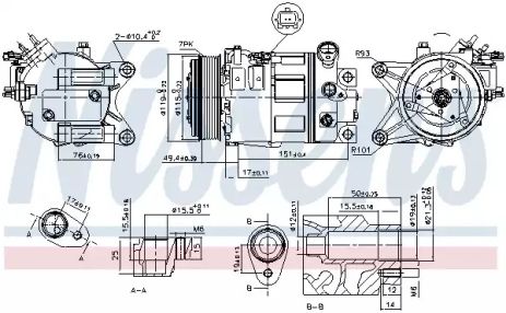 Компрессор, кондиционер 890226 NISSAN