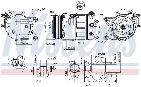 Компрессор, кондиционер 890226 NISSAN