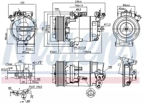 Компрессор, кондиционер 890015 NISSAN RENAULT