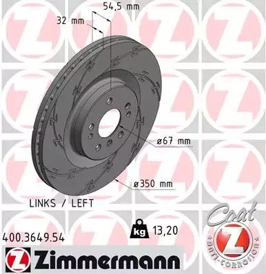 Диск тормозной ZIMMERMANN (400364954)