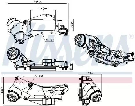 масляный радиатор, двигательное масло 90930 CHEVROLET OPEL